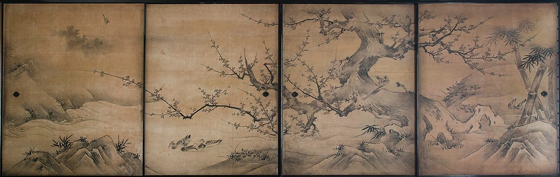 Birds and Flowers of Spring and Summer ca. 17de eeuw, Kanō Einō